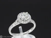 Platina entourage ring met 1.65 carat briljant diamanten - afbeelding 5 van  9