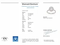 Platina entourage ring met 1.76 carat briljant diamanten - afbeelding 2 van  10