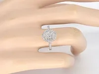 Platina entourage ring met 1.76 carat briljant diamanten - afbeelding 3 van  10