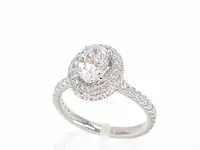 Platina entourage ring met 1.76 carat briljant diamanten - afbeelding 4 van  10