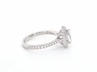 Platina entourage ring met 1.76 carat briljant diamanten - afbeelding 6 van  10