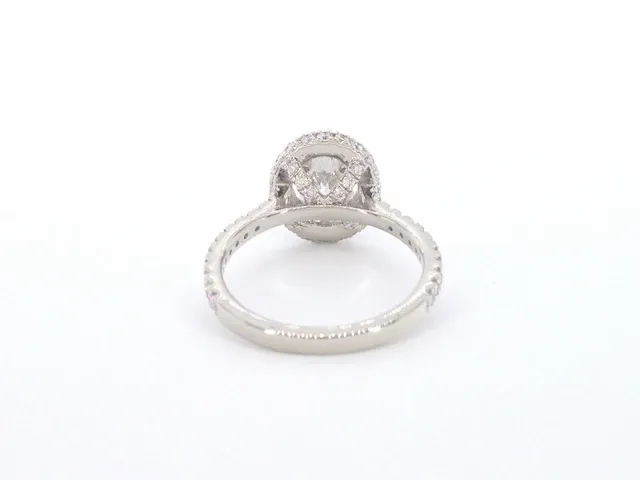 Platina entourage ring met 1.76 carat briljant diamanten - afbeelding 8 van  10