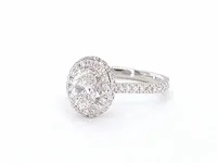 Platina entourage ring met 1.76 carat briljant diamanten - afbeelding 9 van  10