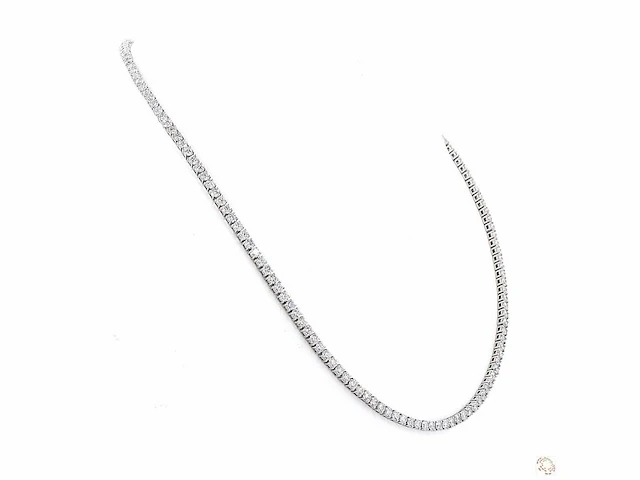 Platina hals ketting met 11,64 crt. diamant - afbeelding 7 van  10