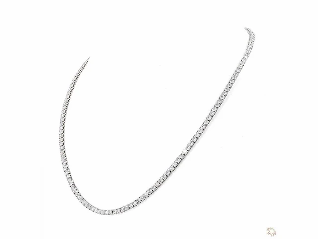 Platina hals ketting met 11,64 crt. diamant - afbeelding 8 van  10