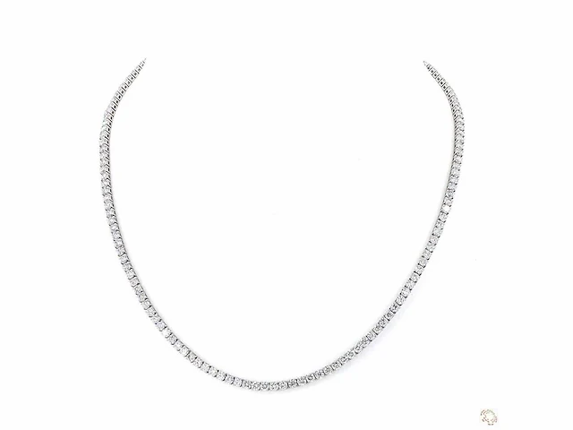 Platina ketting met 12,12 crt. diamant - afbeelding 6 van  11