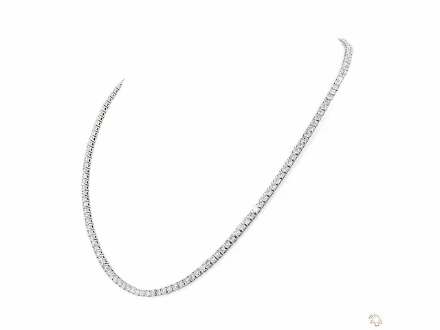 Platina ketting met 12,12 crt. diamant - afbeelding 7 van  11