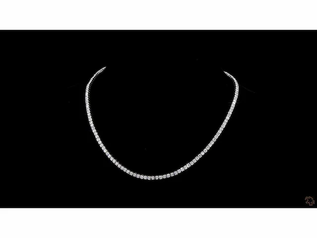 Platina ketting met 12,12 crt. diamant - afbeelding 8 van  11