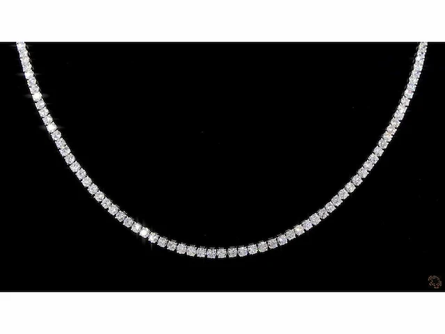 Platina ketting met 12,12 crt. diamant - afbeelding 10 van  11