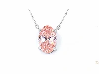 Platina ketting met 3,07 crt. diamant - afbeelding 1 van  6