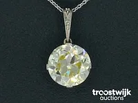 Platina ketting met een grote diamant van 3.50 carat - afbeelding 2 van  8