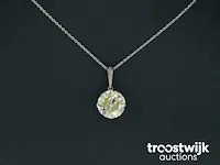 Platina ketting met een grote diamant van 3.50 carat - afbeelding 3 van  8