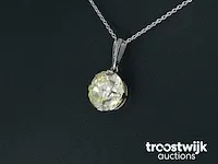 Platina ketting met een grote diamant van 3.50 carat - afbeelding 4 van  8