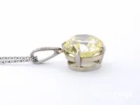 Platina ketting met een grote diamant van 3.50 carat - afbeelding 6 van  8