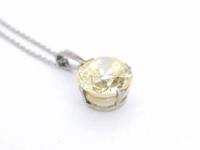 Platina ketting met een grote diamant van 3.50 carat - afbeelding 7 van  8