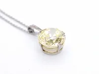 Platina ketting met een grote diamant van 3.50 carat - afbeelding 7 van  8