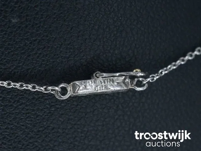 Platina ketting met een grote diamant van 3.50 carat - afbeelding 8 van  8