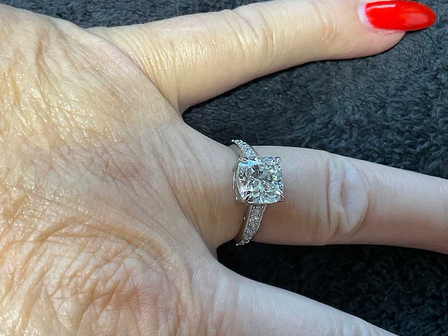 Platina ring 3,41 crt. diamanten - afbeelding 5 van  13