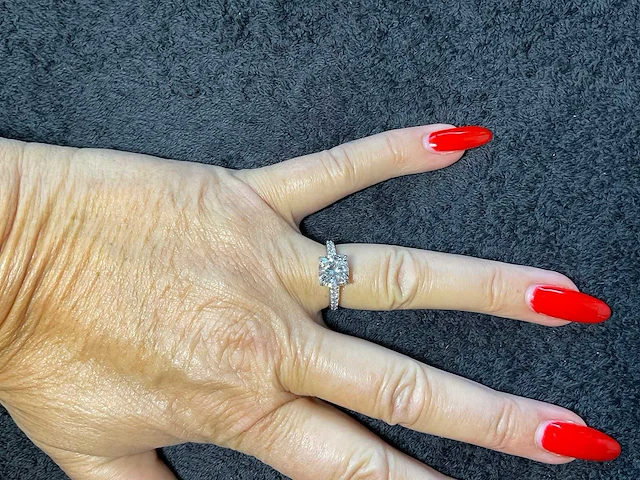 Platina ring 3,41 crt. diamanten - afbeelding 6 van  13