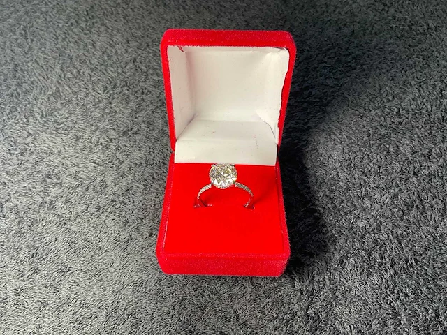 Platina ring diamant 3,40 crt - afbeelding 1 van  10