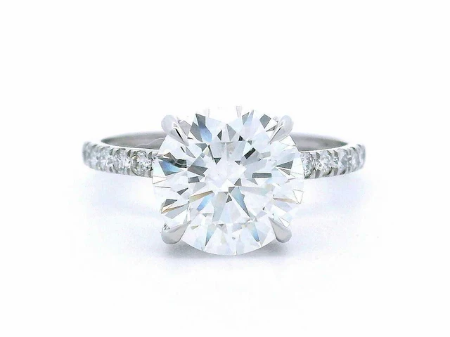 Platina ring diamant 3,40 crt - afbeelding 7 van  10