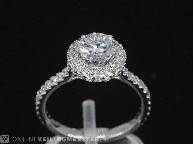 Platina ring met 1.80 carat aan diamanten (gecertificeerd) - afbeelding 1 van  10