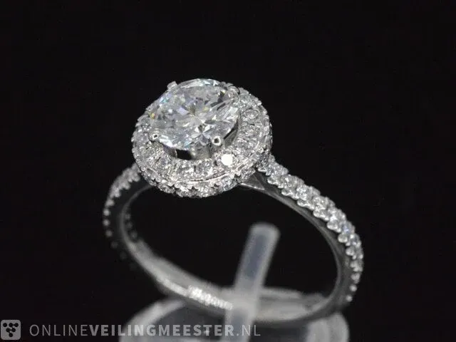 Platina ring met 1.80 carat aan diamanten (gecertificeerd) - afbeelding 5 van  10