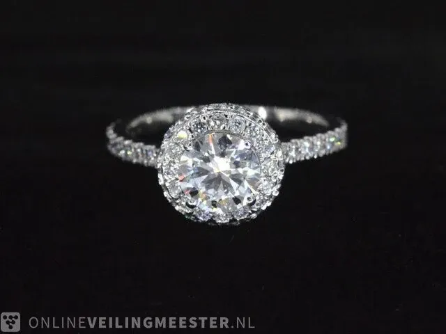 Platina ring met 1.80 carat aan diamanten (gecertificeerd) - afbeelding 8 van  10