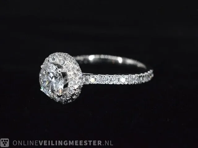 Platina ring met 1.80 carat aan diamanten (gecertificeerd) - afbeelding 9 van  10