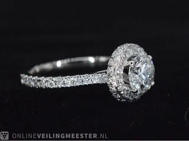 Platina ring met 1.80 carat aan diamanten (gecertificeerd) - afbeelding 10 van  10