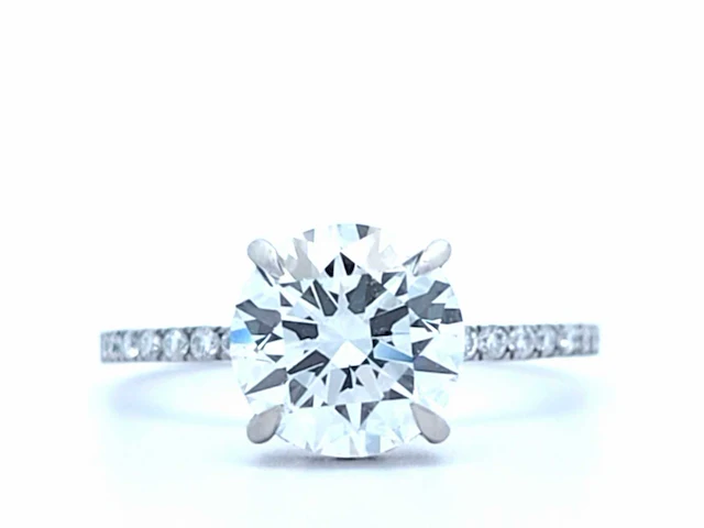 Platina ring met 2,21 crt. diamanten e-vs1 met certificaat - afbeelding 1 van  8