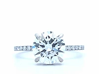 Platina ring met 2,21 crt. diamanten e-vs1 met certificaat - afbeelding 1 van  8