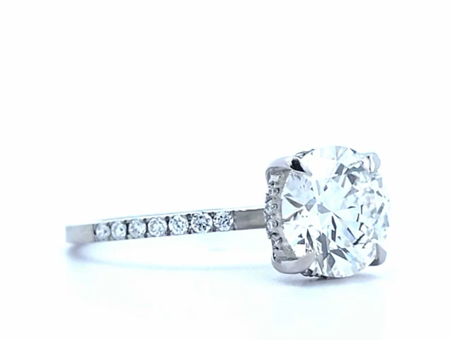 Platina ring met 2,21 crt. diamanten e-vs1 met certificaat - afbeelding 3 van  8