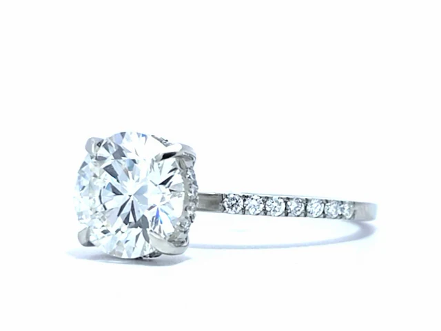 Platina ring met 2,21 crt. diamanten e-vs1 met certificaat - afbeelding 4 van  8