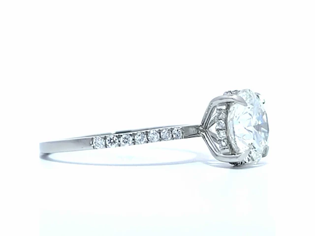Platina ring met 2,21 crt. diamanten e-vs1 met certificaat - afbeelding 6 van  8