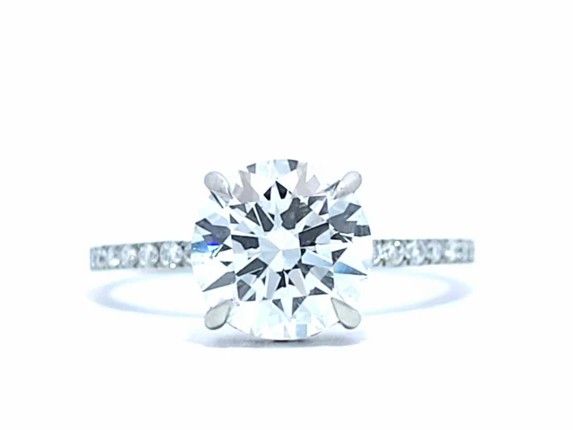 Platina ring met 2,21 crt. diamanten e-vs1 met certificaat - afbeelding 7 van  8