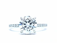 Platina ring met 2,21 crt. diamanten e-vs1 met certificaat - afbeelding 7 van  8
