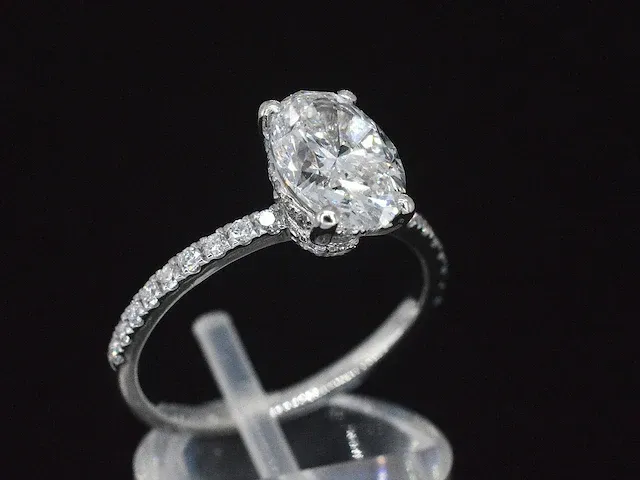 Platina ring met 2.40 carat aan diamanten (gecertificeerd) - afbeelding 7 van  11