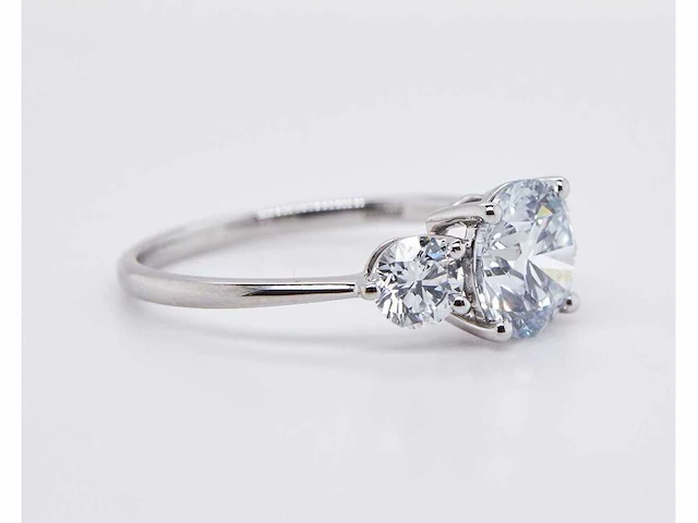 Platina ring met 2,50 crt. diamant - afbeelding 2 van  7