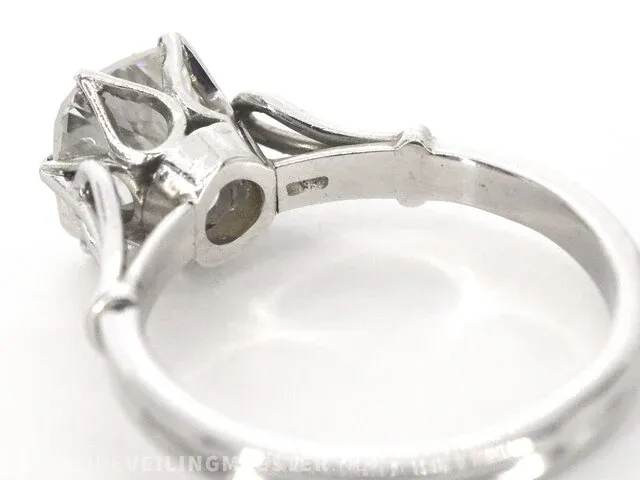 Platina ring met 2.84 carat diamant - afbeelding 2 van  11