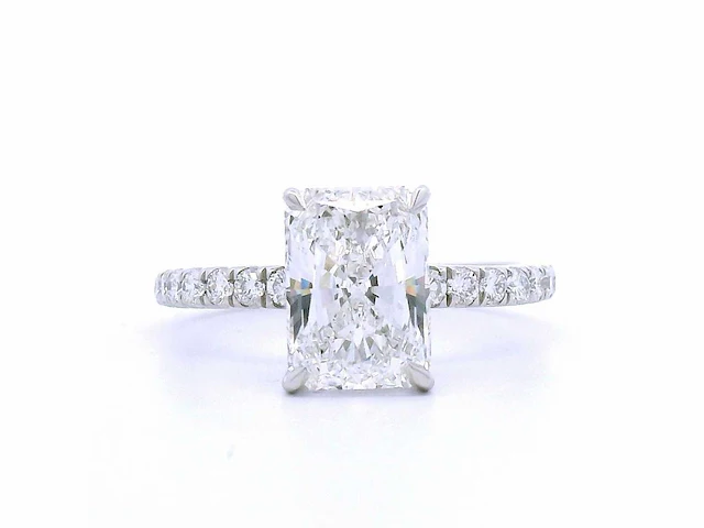 Platina ring met 3,06 crt. diamant - afbeelding 1 van  7