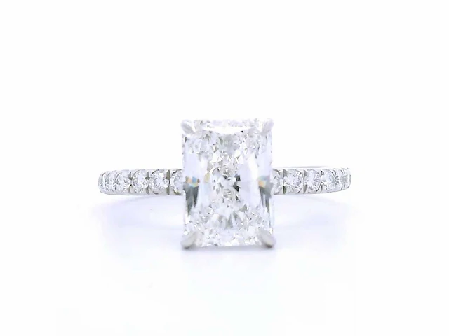 Platina ring met 3,06 crt. diamant - afbeelding 7 van  7