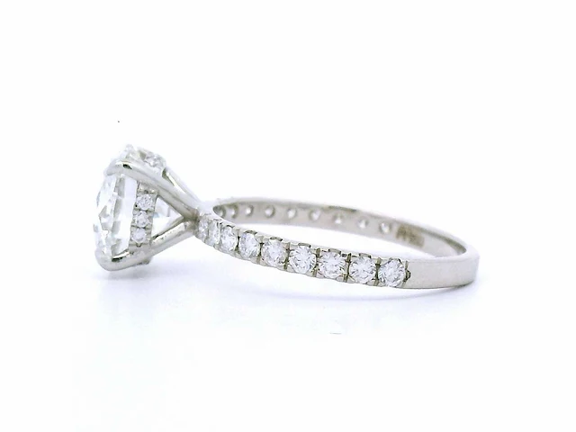 Platina ring met 3,16 crt. diamant - afbeelding 1 van  7