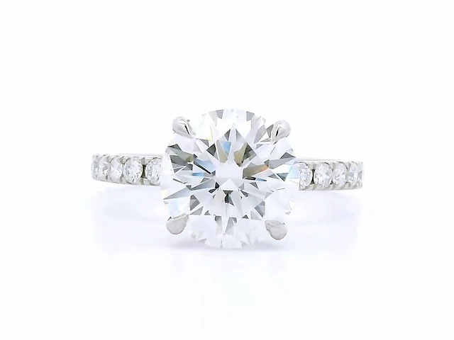 Platina ring met 3,16 crt. diamant - afbeelding 3 van  7