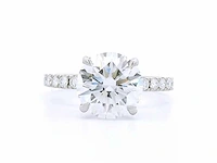 Platina ring met 3,16 crt. diamant - afbeelding 3 van  7