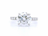 Platina ring met 3,16 crt. diamant - afbeelding 4 van  7