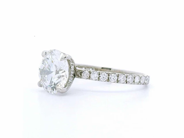 Platina ring met 3,16 crt. diamant - afbeelding 6 van  7
