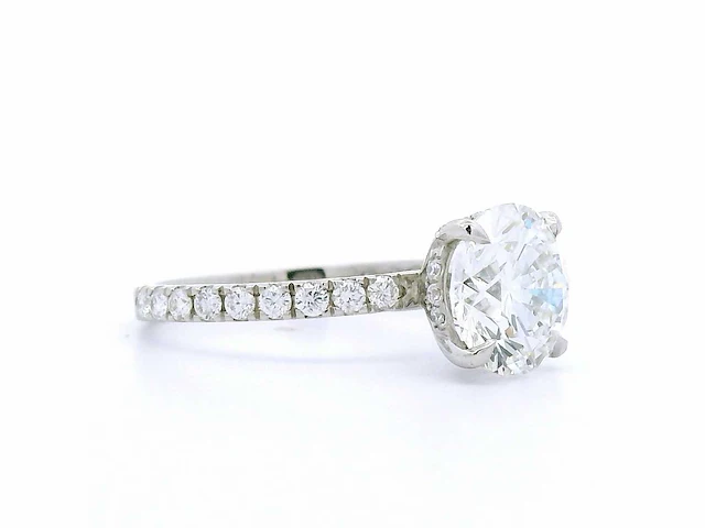 Platina ring met 3,16 crt. diamant - afbeelding 7 van  7