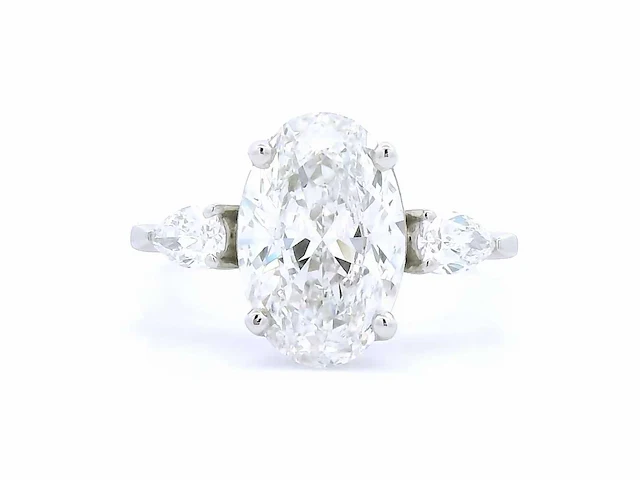 Platina ring met 3,36 crt. diamant - afbeelding 1 van  8