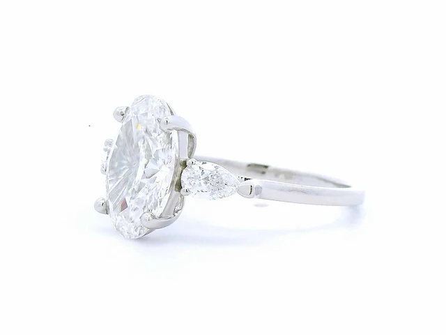 Platina ring met 3,36 crt. diamant - afbeelding 7 van  8